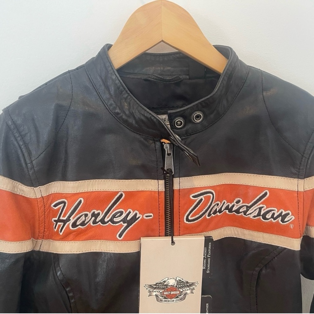 HARLEY DAVIDSON VICTORY LANE LEATHER
JACKET SIZE-SMALL